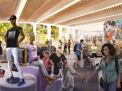 Creations Shop at EPCOT This artist concept rendering does not represent current operational guidelines or health and safety measures such as face covering and physical distancing requirements. Creations Shop, the new flagship merchandise location inside EPCOT, will open this summer at Walt Disney World Resort in Lake Buena Vista, Fla. The shop features a bold, sleek design in an open, bright, welcoming environment. (Disney)