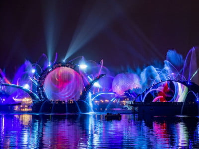 ‘Harmonious’ Debuts Oct. 1 at EPCOT “Harmonious” will debut Oct. 1, 2021, at EPCOT at Walt Disney World Resort in Lake Buena Vista, Fla. As one of the largest nighttime spectaculars ever created for a Disney park, the show will celebrate how the music of Disney inspires people the world over, carrying them away harmoniously on a stream of familiar Disney tunes reinterpreted by a diverse group of artists from around the globe. “Harmonious” will feature massive floating set pieces, custom-built LED panels, choreographed moving fountains, lights, pyrotechnics, lasers and more. (Kent Phillips, photographer)