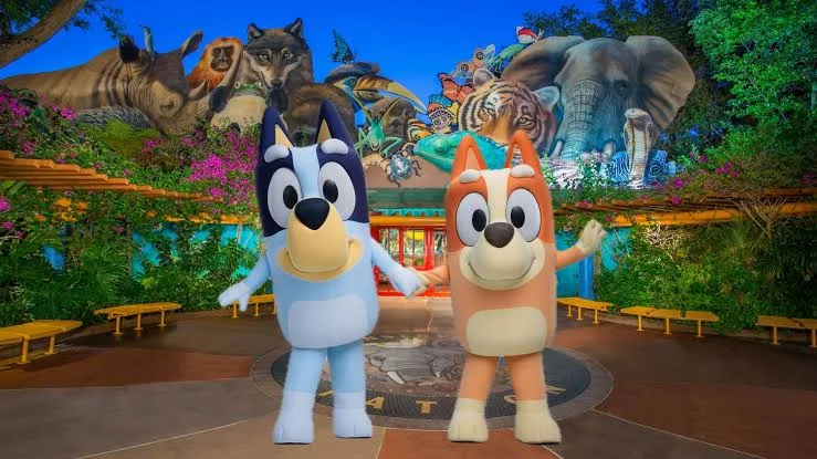 Bluey y Bingo en Bluey’s Wild World en Animal Kingdom, Walt Disney World