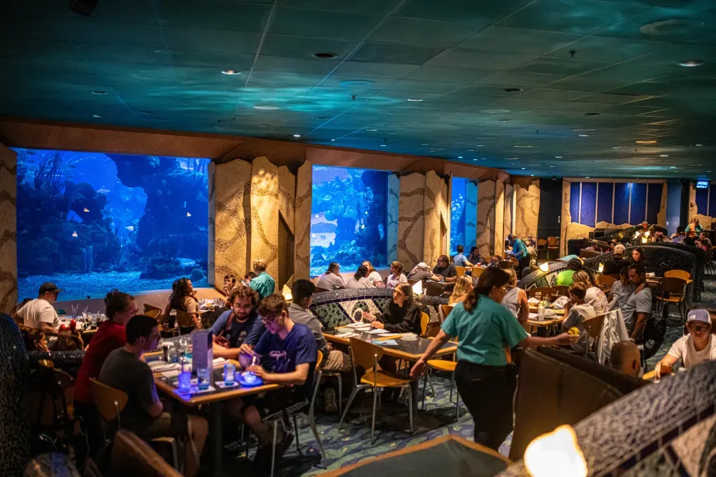Coral Reef frente al acuario de The Seas en EPCOT, Walt Disney World