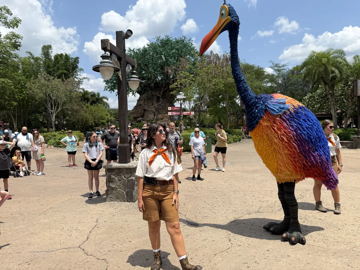 Kevin, de Up, en Discovery Island en Animal Kingdom, Walt Disney World